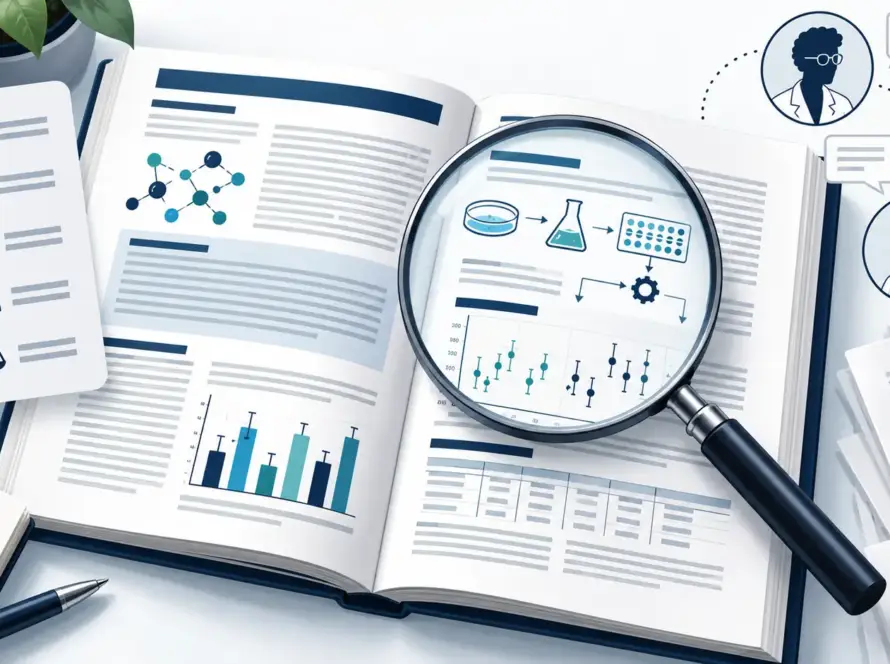 Illustration for a checklist to evaluate peptide research papers