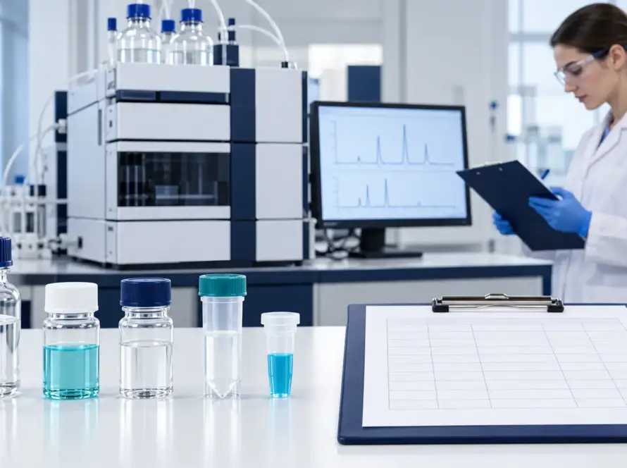 Illustration for peptide batch testing and laboratory report details