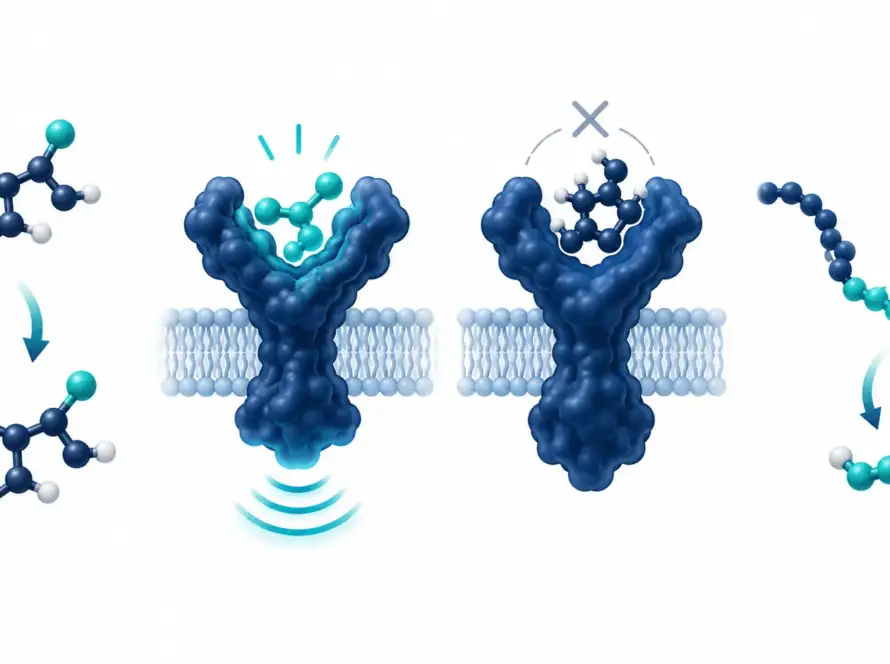 Illustration for peptide analog, agonist, antagonist, and fragment terms